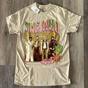 Hot Topic Cream Graphic “The Who” Rock T-Shirt Relaxed Fit